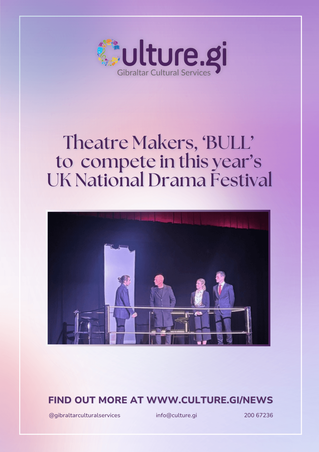 Theatre Makers production image from Gibraltar Cultural Services coverage