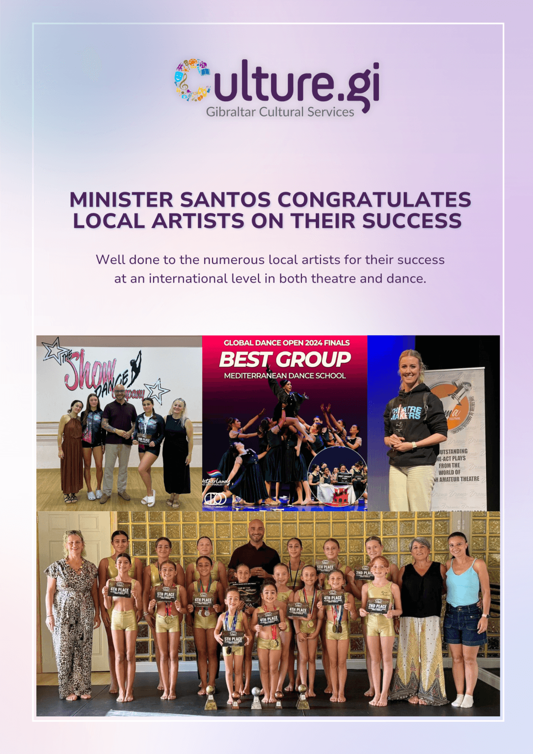 Theatre Makers and local artists image from Gibraltar Cultural Services coverage