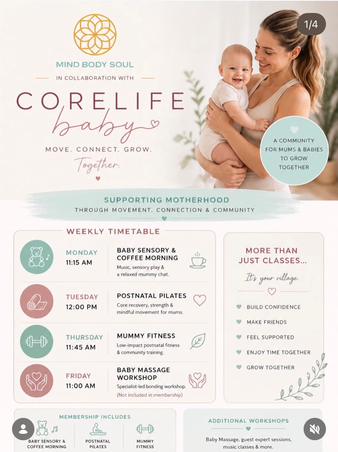Corelife Baby weekly timetable poster