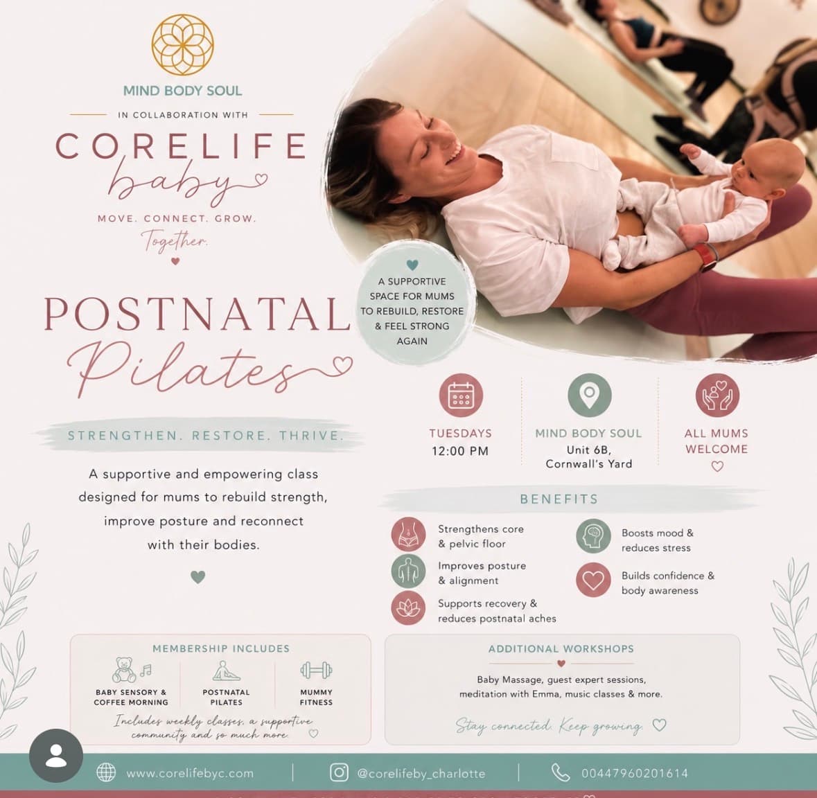 Corelife Baby postnatal Pilates poster